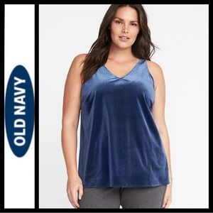 Old Navy Women's Blue Velvet Top